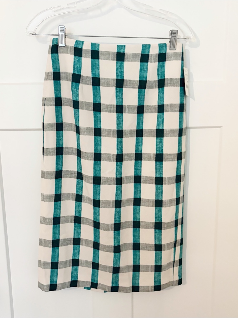 NWT Zara plaid gingham Midi skirt size S